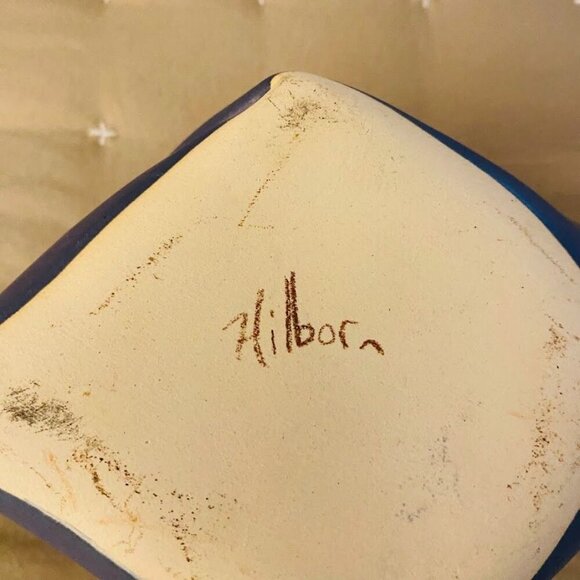 Hilborn Pottery Canada Pinched Periwinkle Art Pottery Gravy Boat Bowl - Picture 7 of 8